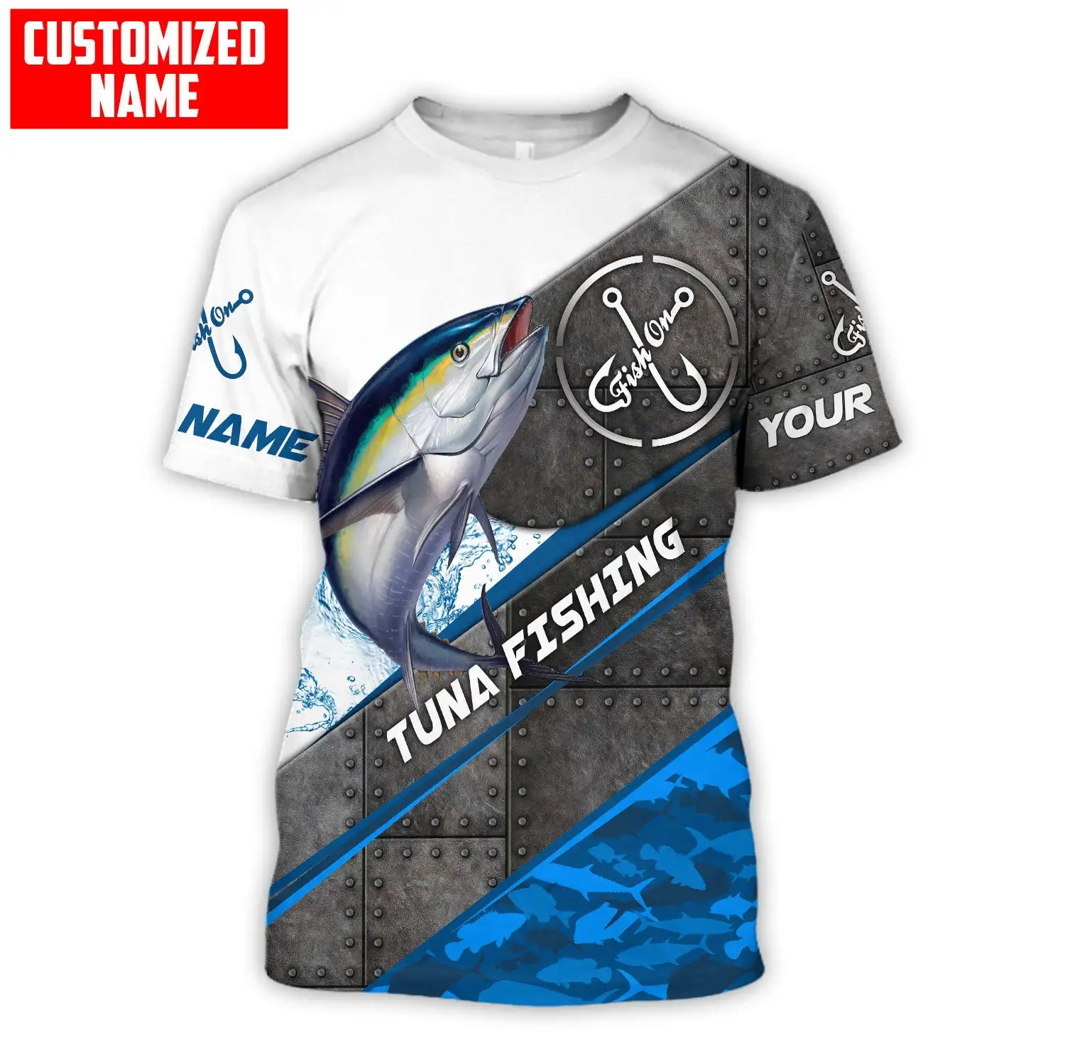 3D Printing Name - Tonno/Marlin Fishing nome personalizzato maglietta da
