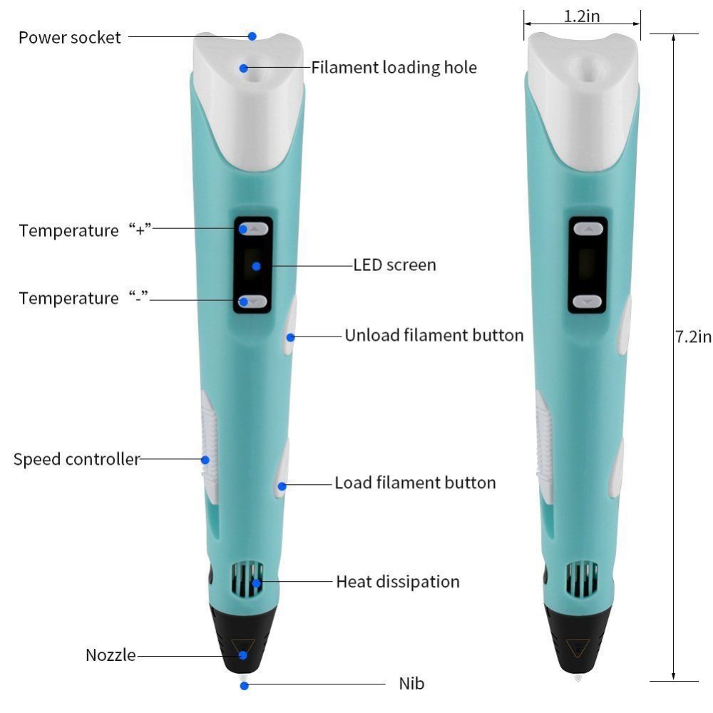 Dikale 3D Penna Schermo A LED  - 3D Printing Filament recensione e prezzo